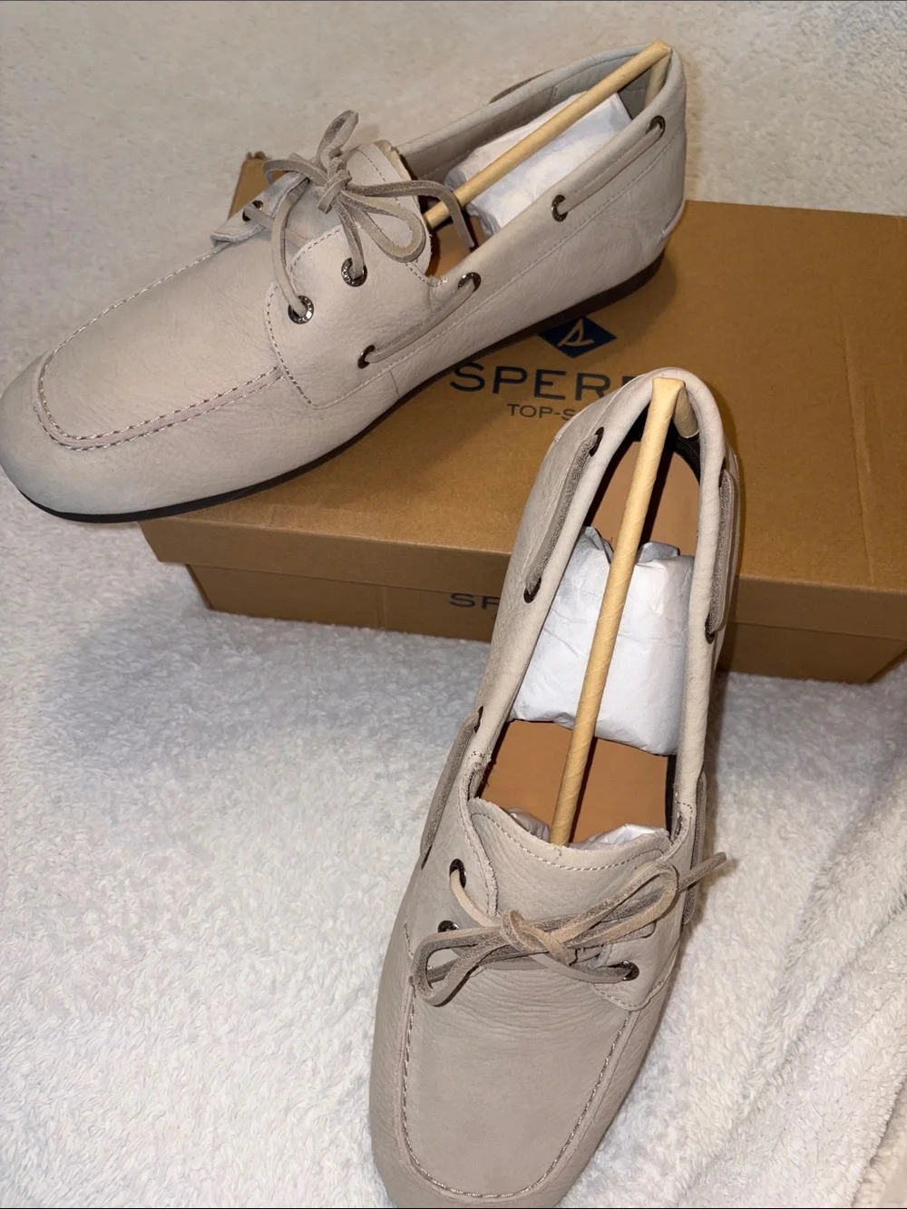 Sperry Men's Slim Boat Beige Leather Shoes